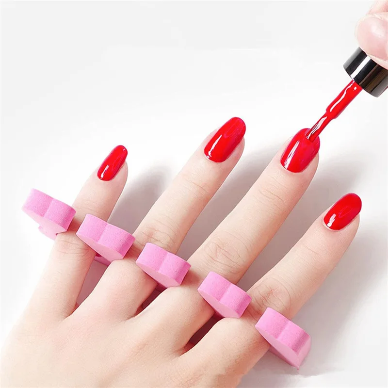 50pcs random color nail separators, soft foam finger toe spacers, nail art manicure tools