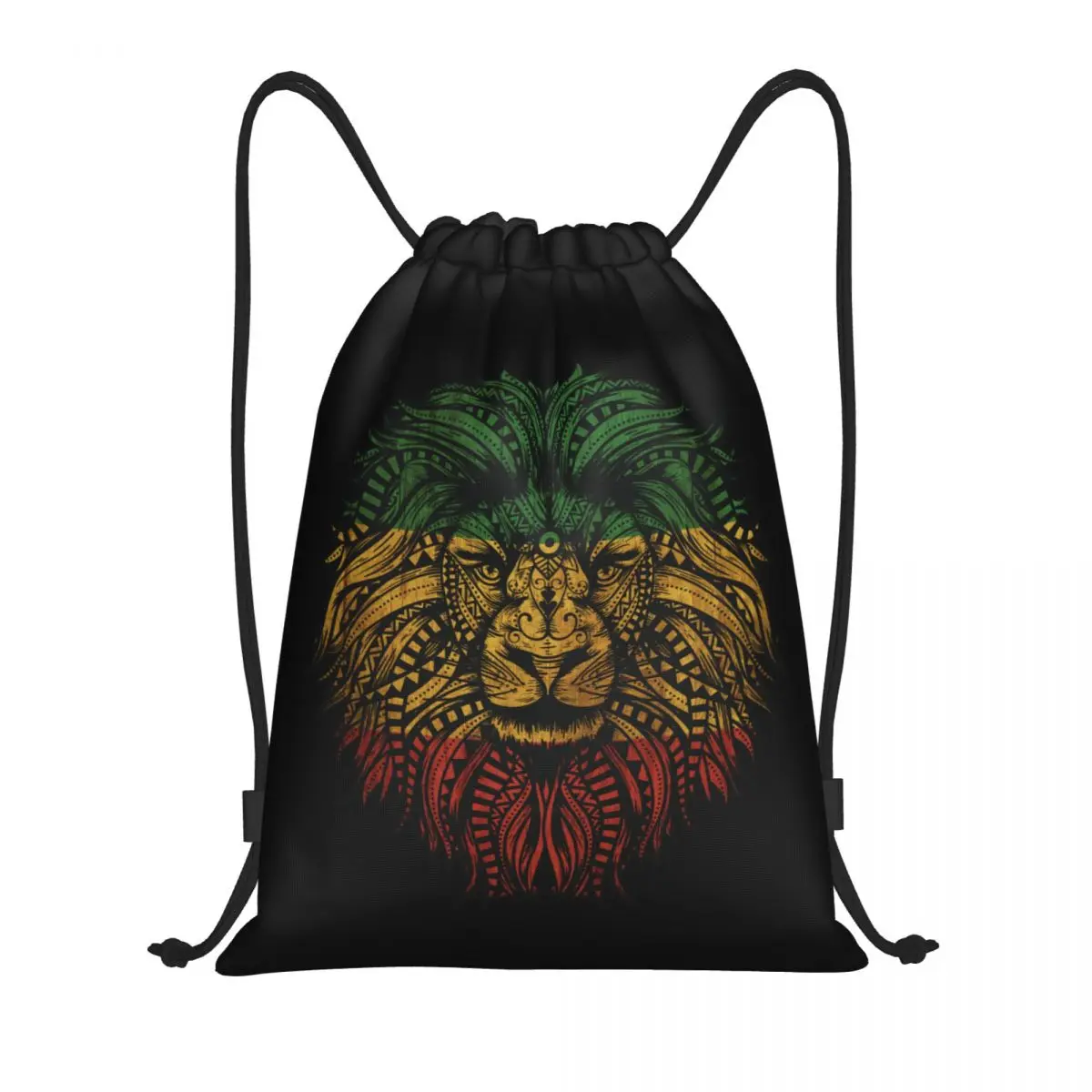 Rasta Lion Roots Rock Reggae Drawstring Bags Men Women Portable Sports Gym Sackpack Training Storage Backpacks