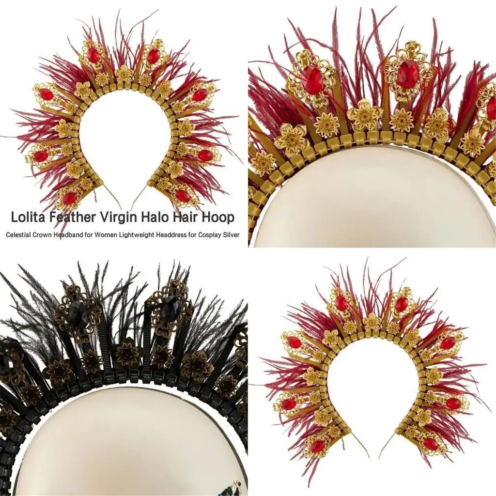 

P9FE Spooky Cosplay Holy Crown Hoop Hoop Women Make Bup Makeup для фестивальных вечеринок подростковые аксессуары для