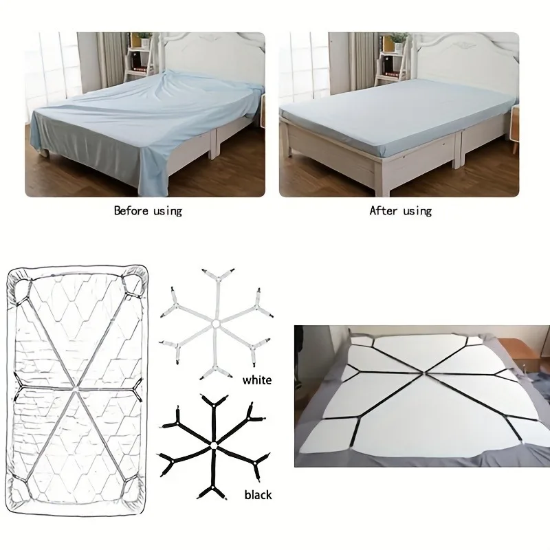 Hexagon 12 Clips Fixed Hold Bed Fastener Keeper Adjustable Sheet Fixing Strap For Sheets Mattress Covers Sofa Anti-slip Holders