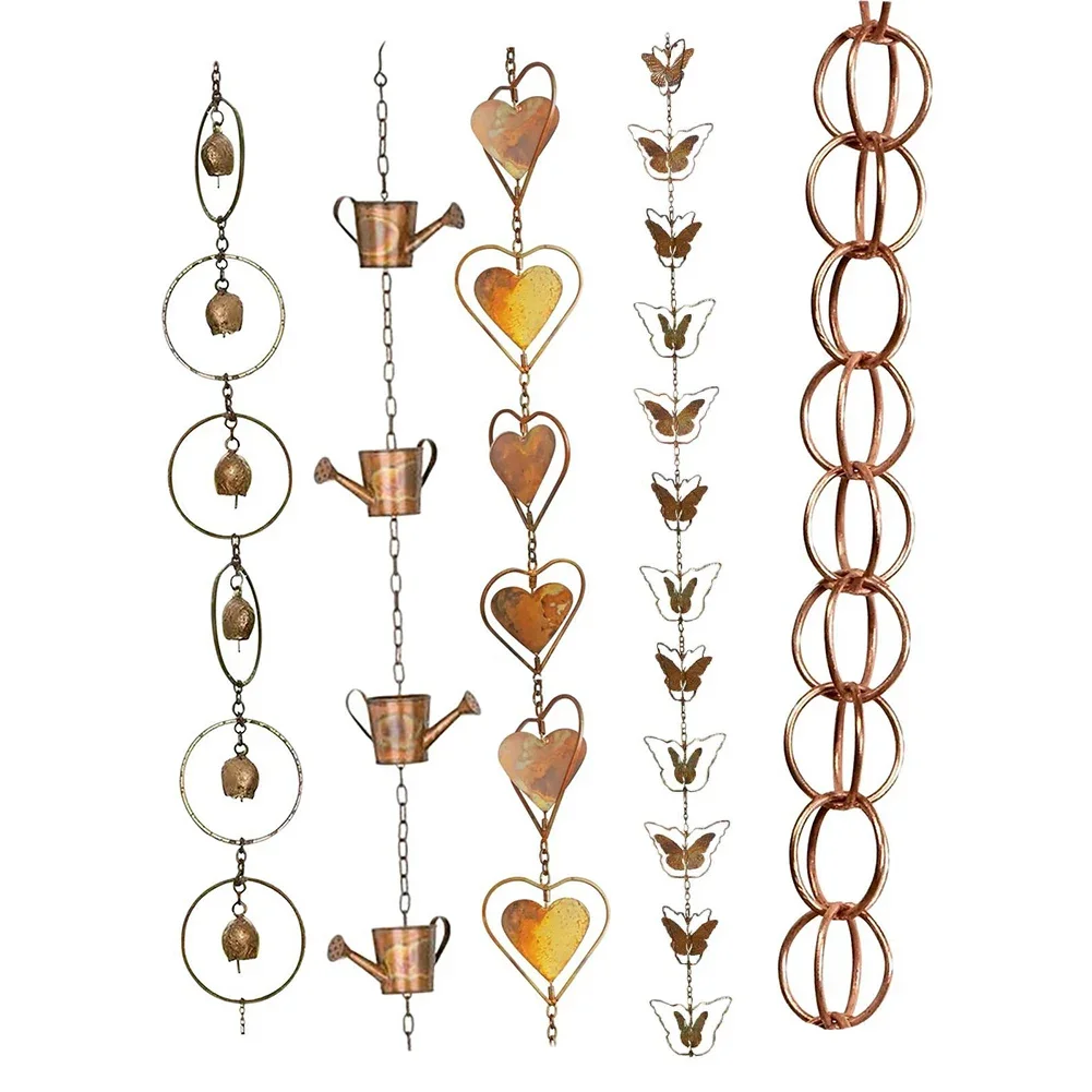 

1pcs Functional And Decorative Rain Chains For Outdoor Use Easy 1M Metal Rainwater Drainage Chain Outdoor Decoration