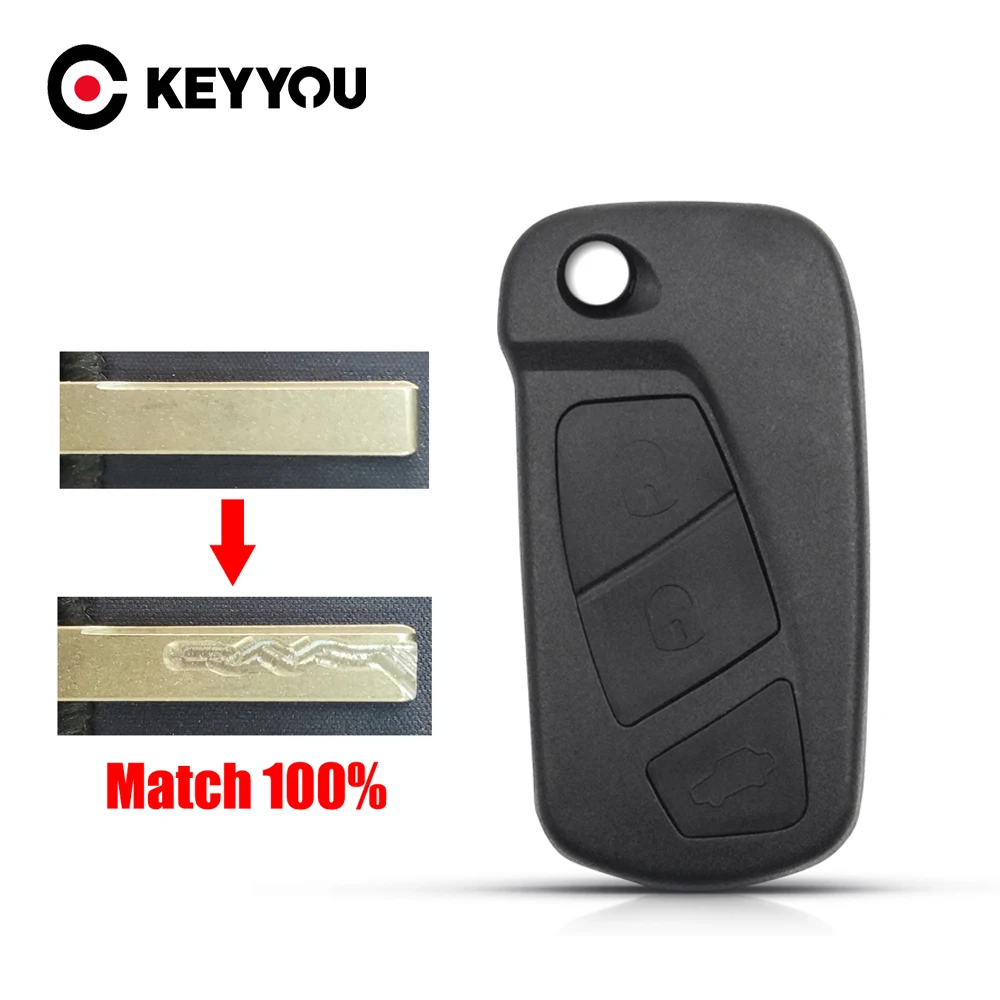 KEYYOU With Cutting Service Folding Flip Remote Car Key Case Cover Shell 3 Buttons Housing Case Holder For Ford Ford KA MK2