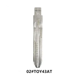 10pcs #02 TOY43/TOY43AT Engraved Line Key Blade Scale Shearing Teeth Cutting Key Blank Clipper Key Blade For Toyota 8/10 Key Pin