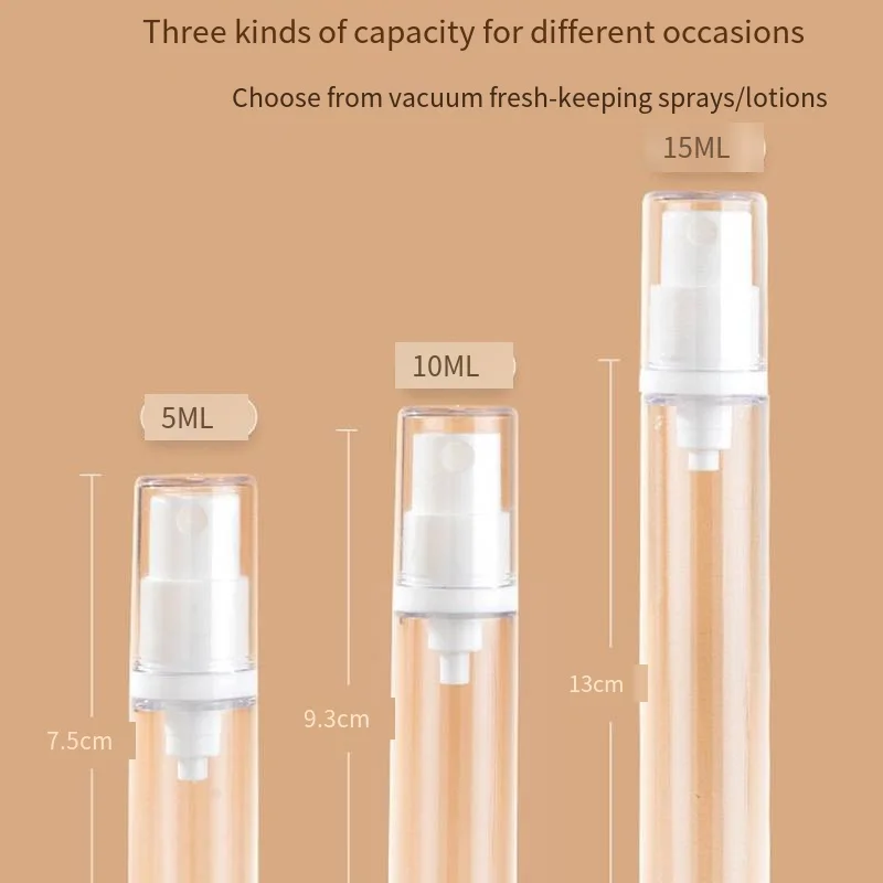 5/10ML Clear Airless Cosmetic Cream Pump Bottle Travel Size Dispenser Makeup Container for Cream Gel Lotion