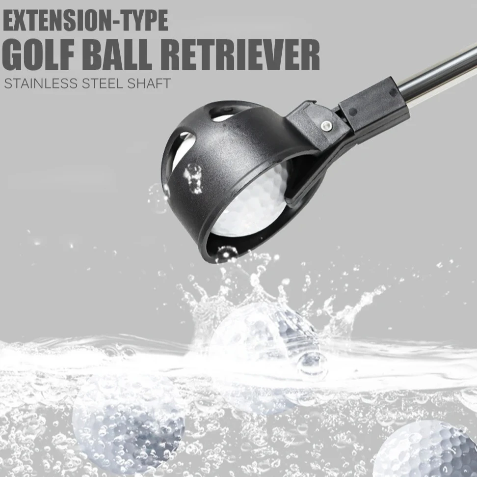 Telescopic Golf Ball Retriever, Stainless Steel Shaft Extension Pick Up Tool, Portable Outdoor Sport Accessory for Golfers