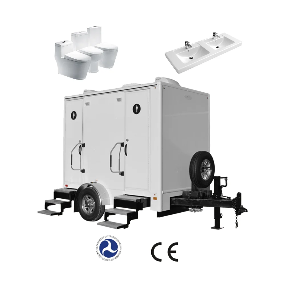 

DOT Portable Shower Trailer Restroom Portable Toilet Trailer For Sale Portable Restroom Toilet