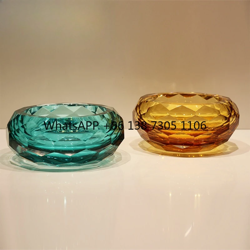 

Creative crystal glazed glass candy living room ornament home coffee table irregular section rhombus dried fruit plate