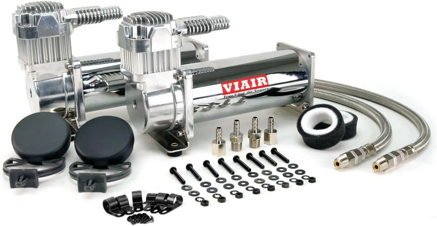 VIAIR-Compressor de ar duplo para suspensão a ar Compressor de ciclo contínuo para tanques de ar, 12V, 444C, 2 unidades