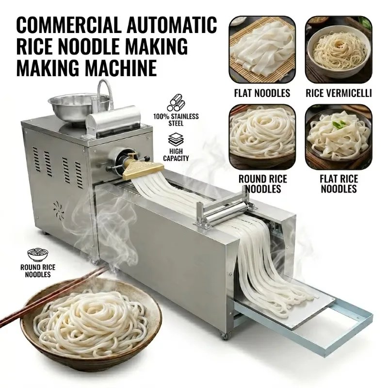 Commercial Best Price Rice Noodle Maker Automatic Bun Vermicelli Production Line Rice Noodle Making Machine