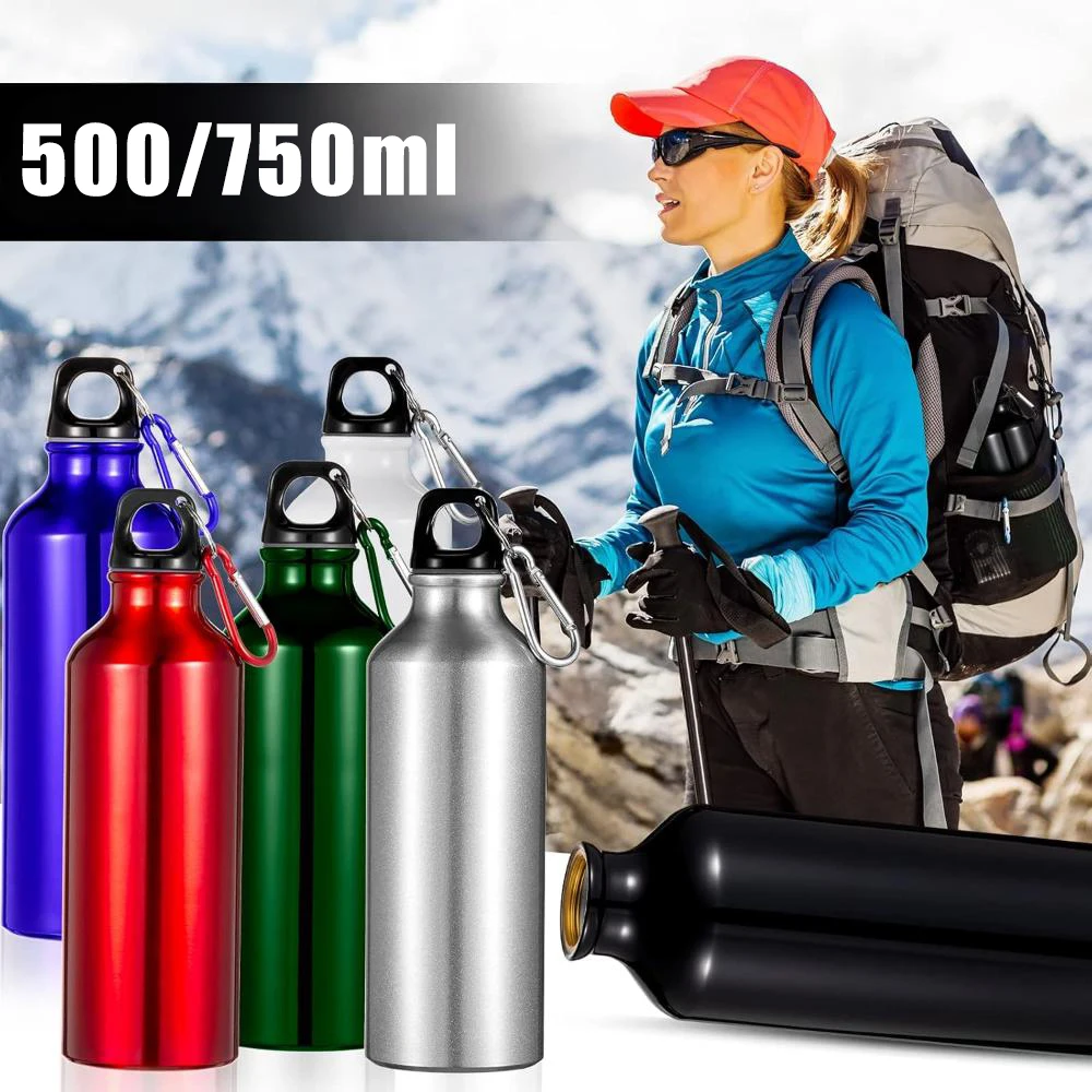 500ml 750ml Lightweight Aluminum Water Bottle Ombre Fitness Flask Gym Outdoor Leakproof Travel Drinkware Gift