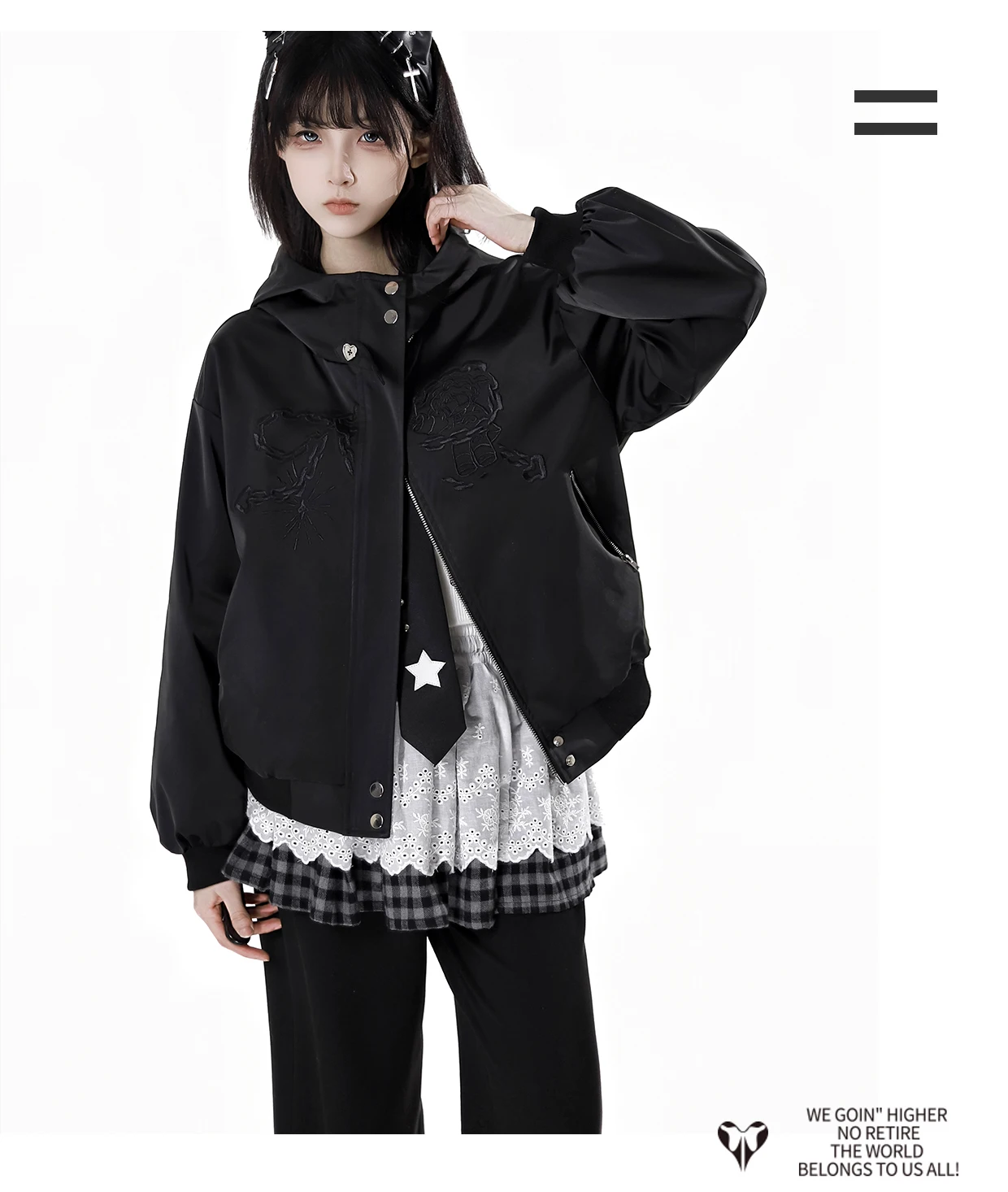 Original Design Student Y2K Sportswear Autumn New Girl's Sweet Cool Loose Slim Sweet Cool Hooded Jacket Sweaters Pants Skirt Set