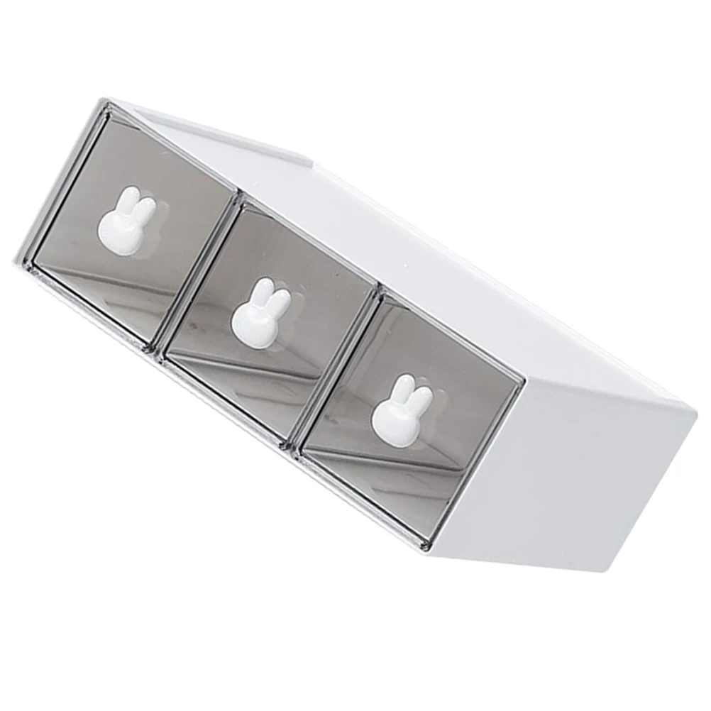 

Desktop Drawer type Stationery Box 3 Drawers ganizer Storage Case Rabbit H ABS Desk Office Supplies Storage Practical