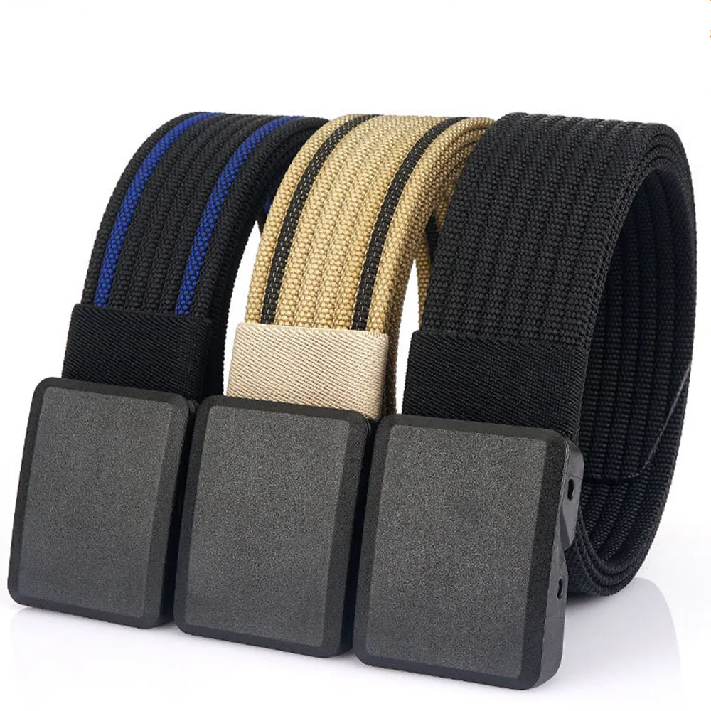 Men Female Belts Military Nylon Adjustable Belt Men Outdoor Travel Tactical Waist Belt with Plastic Buckle Pants Designer Belts