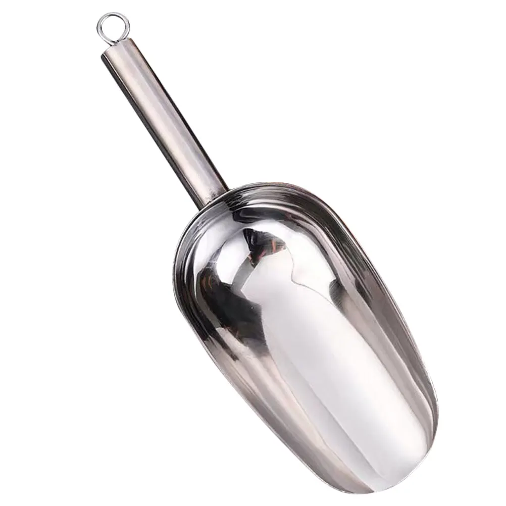 

Ice Scoop Shovel Stainless Steel 11Inch Thick Smooth Surface Kitchen Bar Restaurant Serving Candy Nuts Beans Flour