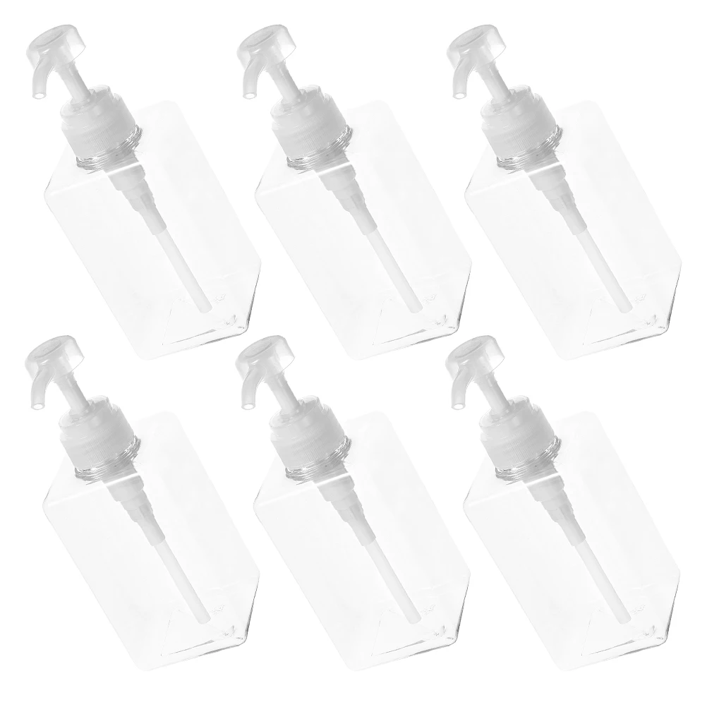 

6pcs Lotion Soap Dispenser Bathroom Kitchen Hand Reusable Shampoo Bottle Pump Modern Reusable Shampoo Travel Pet Storage