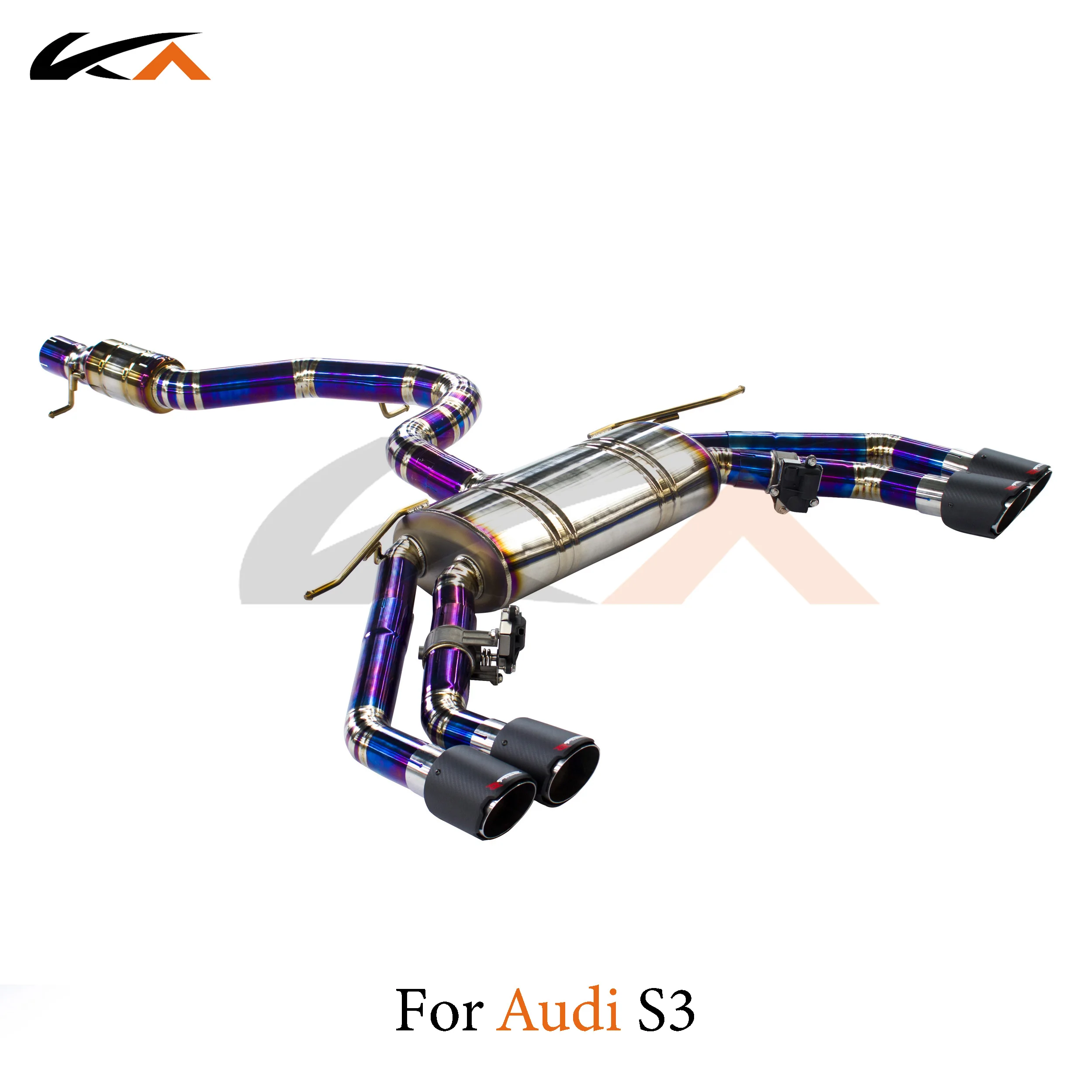 KA Tuning exhaust system titanium alloy catback for Audi S3 rear section performance parts muffler valve