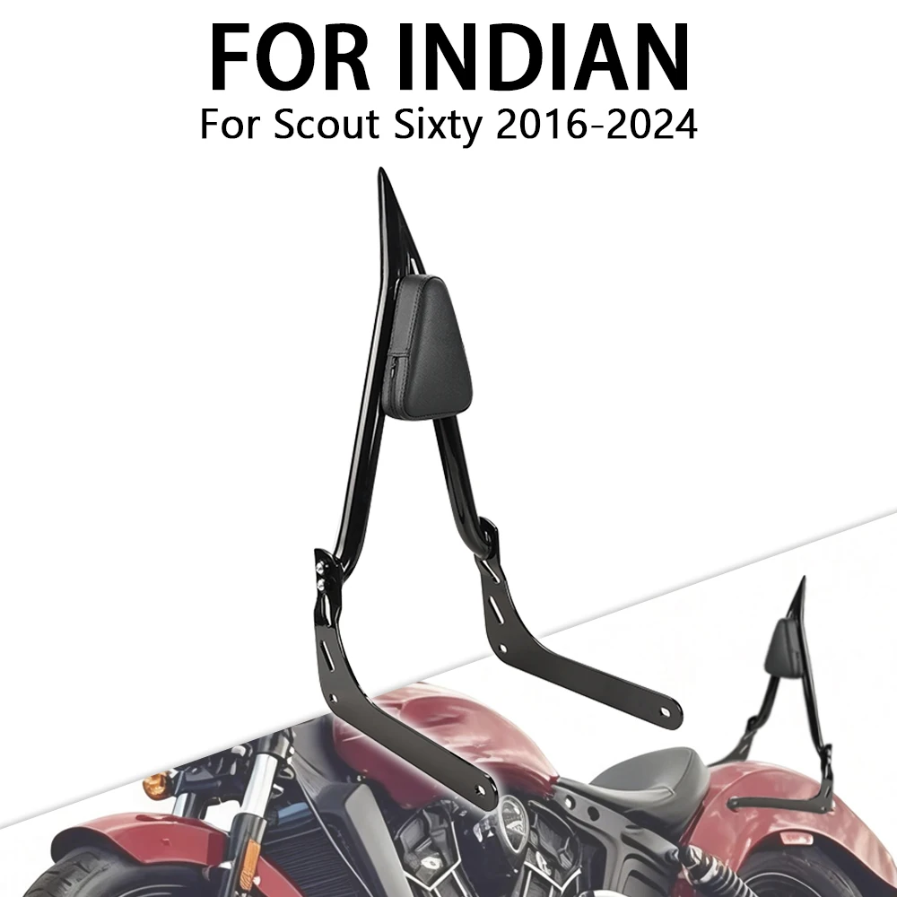

Motorcycle Accessories Rear Passenger Backrest Sissy Bars Fit For Indian Scout Sixty 2016 - 2024 2023 2022 2021 2020 2019 2018