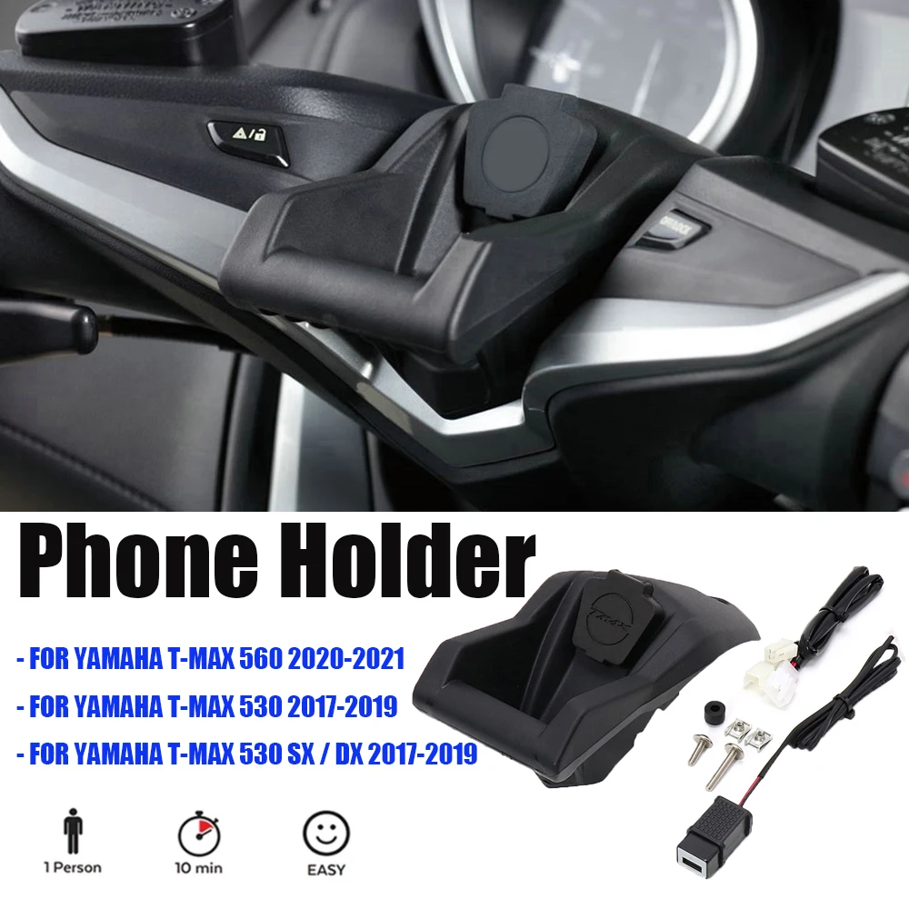 

Motorcycle Phone GPS Navigation Bracket Wireless USB Charging Port Holder Mount FOR YAMAHA TMAX T MAX T-MAX 530 DX SX T-max 560