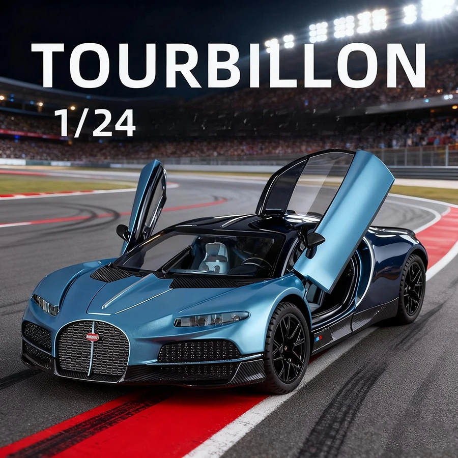 

1:24 модель автомобиля из сплава с турбийоном, имитация суперкар, детская игрушечная машина, украшение, спортивный автомобиль, коллекционный мальчик