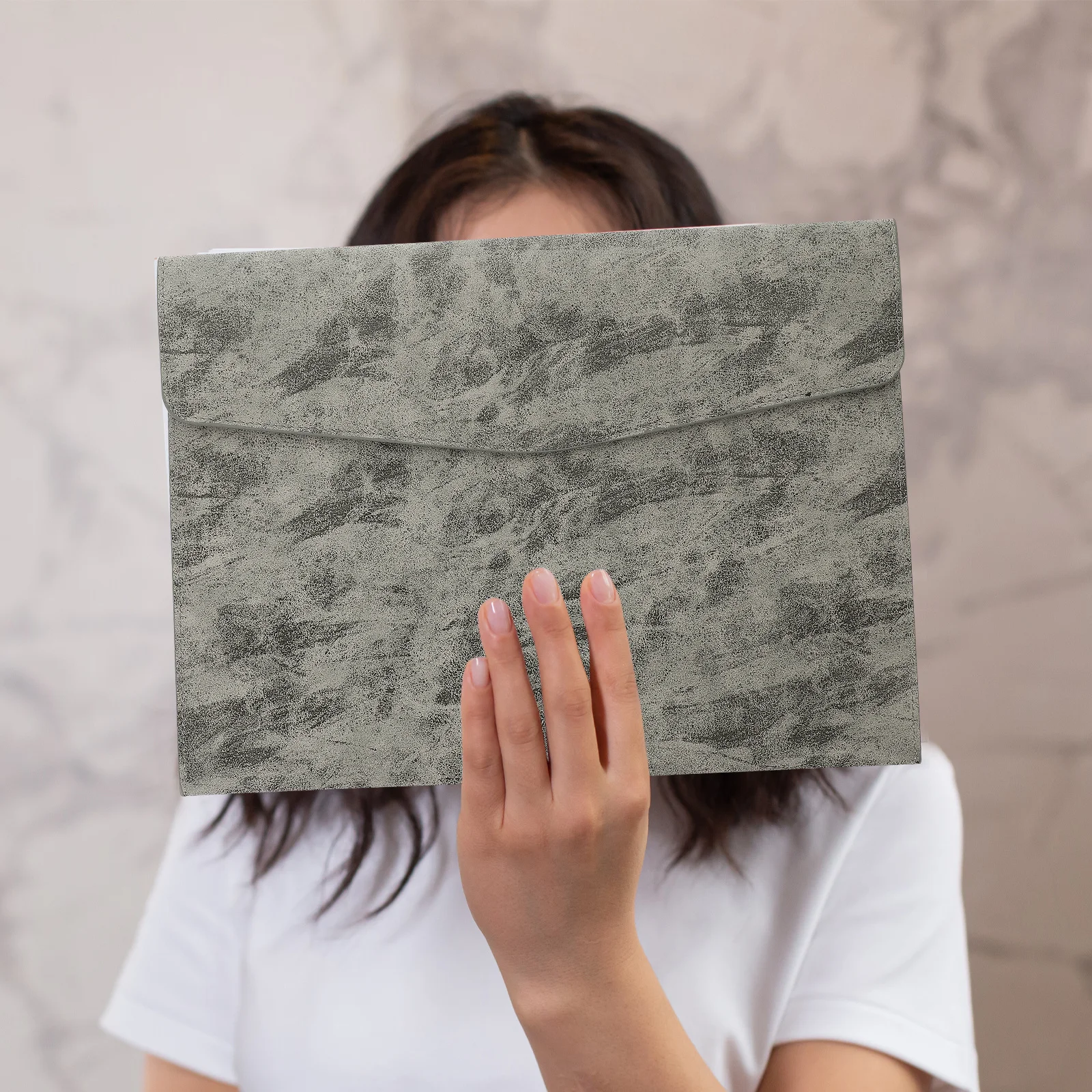 

Держатель для документов из искусственной кожи, папка для деловых файлов, застежка-кнопка, офисный органайзер большой емкости, портативная папка для хранения документов