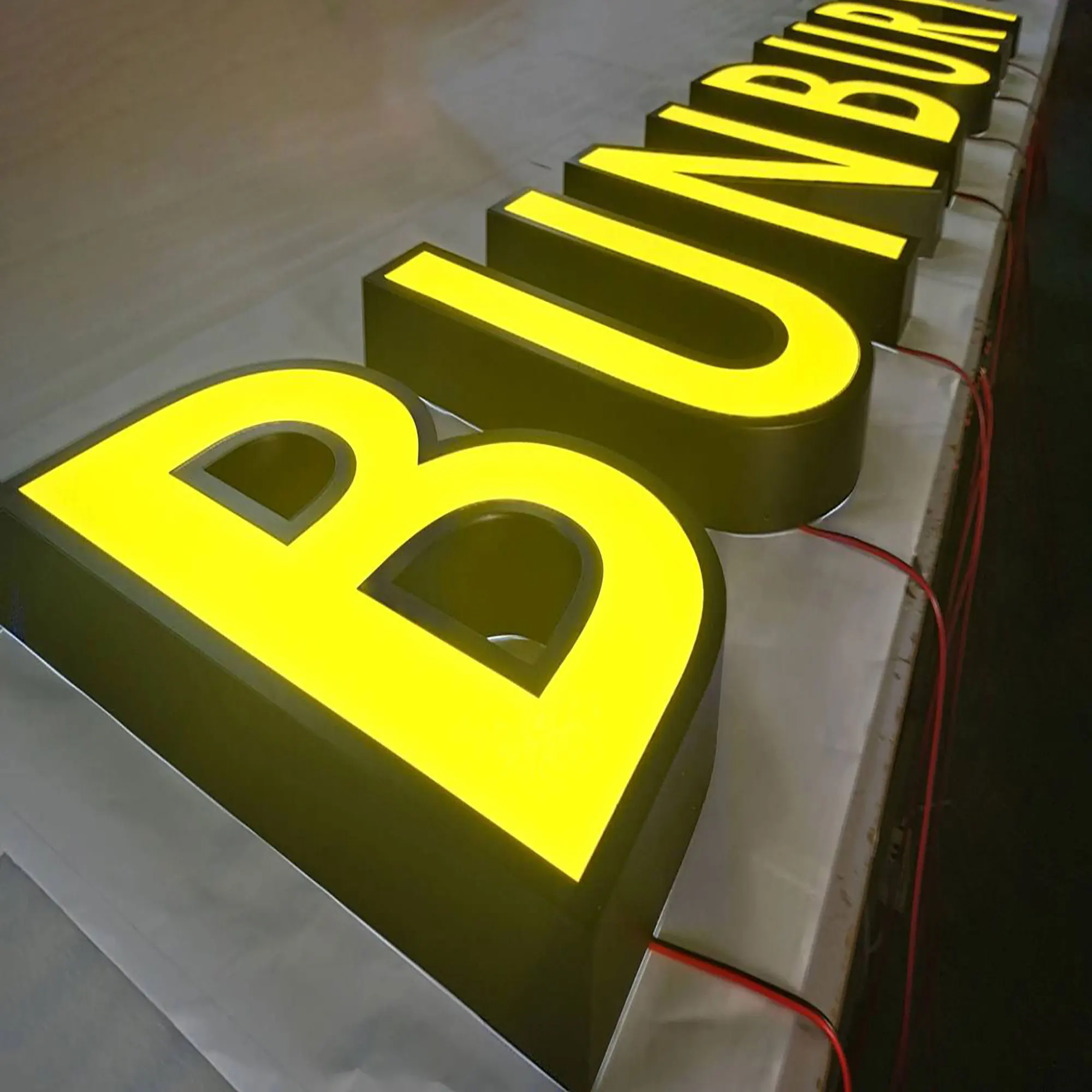 Outdoor frontlit metal channel 3d letter with trimcap led acrylic sign face illuminate for shop front logo