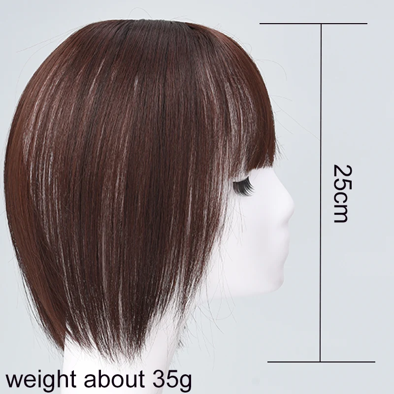 MANWEI Synthetic 3D Bangs 25CM Invisible Seamless Head Hair Air Bangs Overhead Natural Invisible Increase Hair Volume