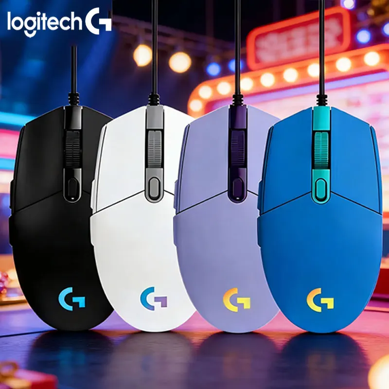 

Игровая мышь Logitech G203, 8000 точек на дюйм, 6 программируемых кнопок, динамическая встроенная память, частота отчетов 1 мс для более точного управления