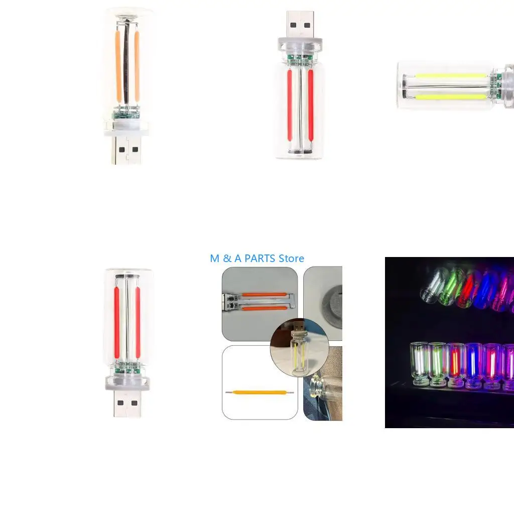 U1JF Night Lamps USB Car Light USB Touch Night Light Retro Inspired Auto Interior Mood Lamps Mini LED Bulb Lamp
