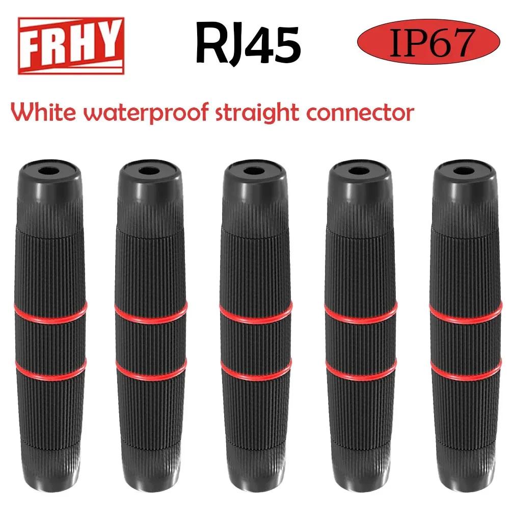 5PCS RJ45 Connector IP67 Waterproof Straight Through Adapter for Outdoor Broadband Network Extender Docking Ethernet Terminal