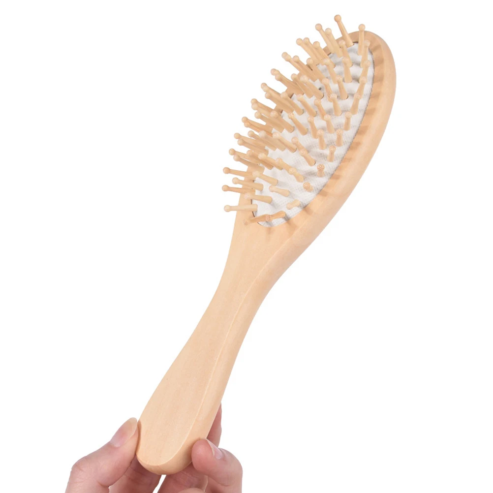 

1pc Natural Shampoo Massage Brush Hair Comb Wooden Cushion Detangling Comb For Relief Massager