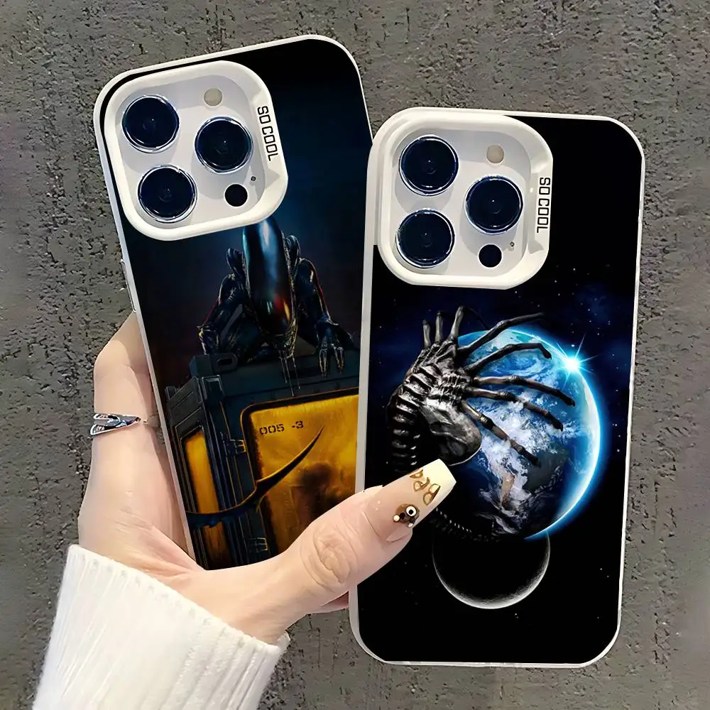 

A-Alien Earth 2025 Phone Case For iPhone 17,16,15,14,13,12,11,Pro,XS,Max,Plus,Mini,SE White Candy Matte Shockproof Cover