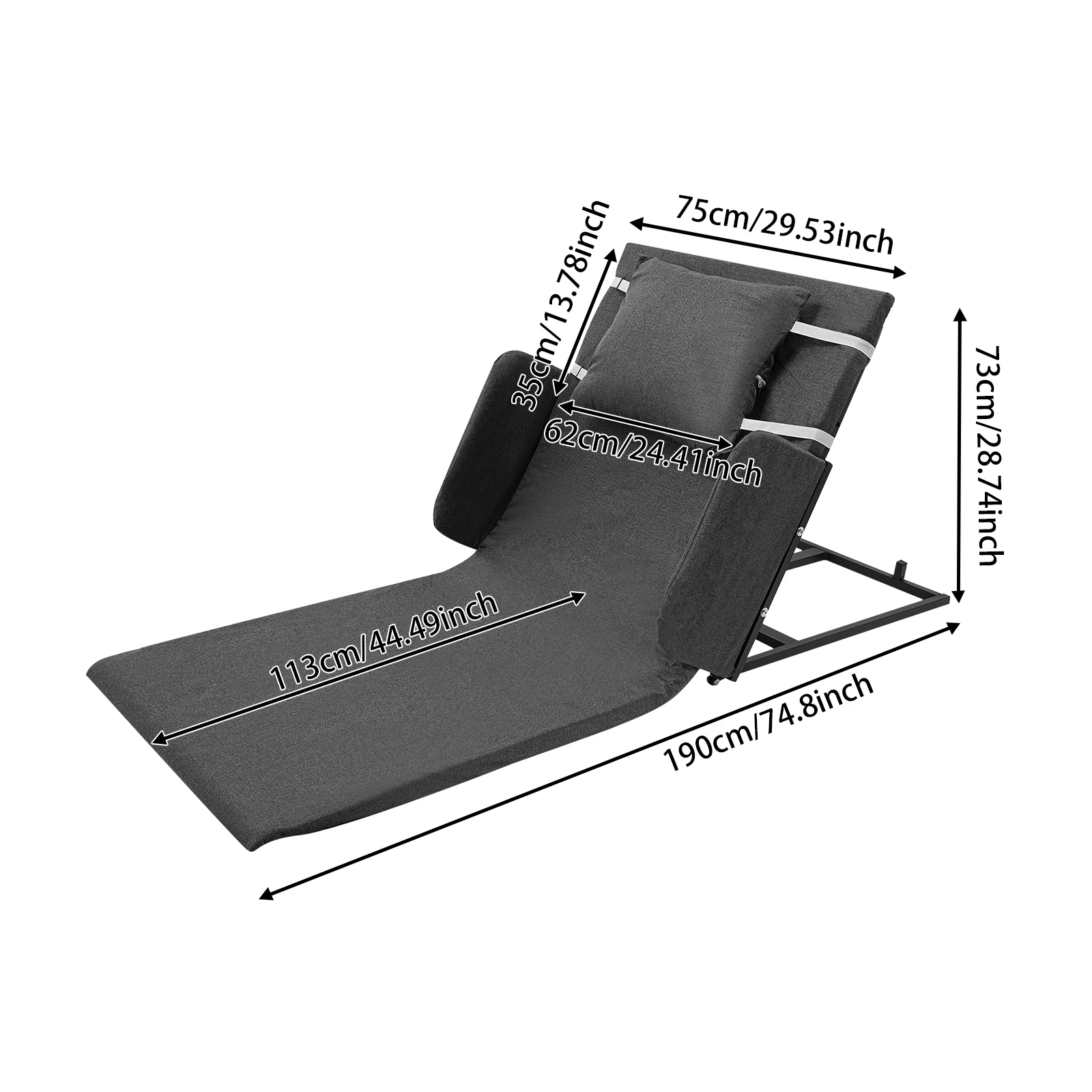 

Электрическая подъемная спинка 600 Вт для кровати Серая электрическая подъемная спинка с подлокотниками для пожилых людей, пациентов, беременных женщин