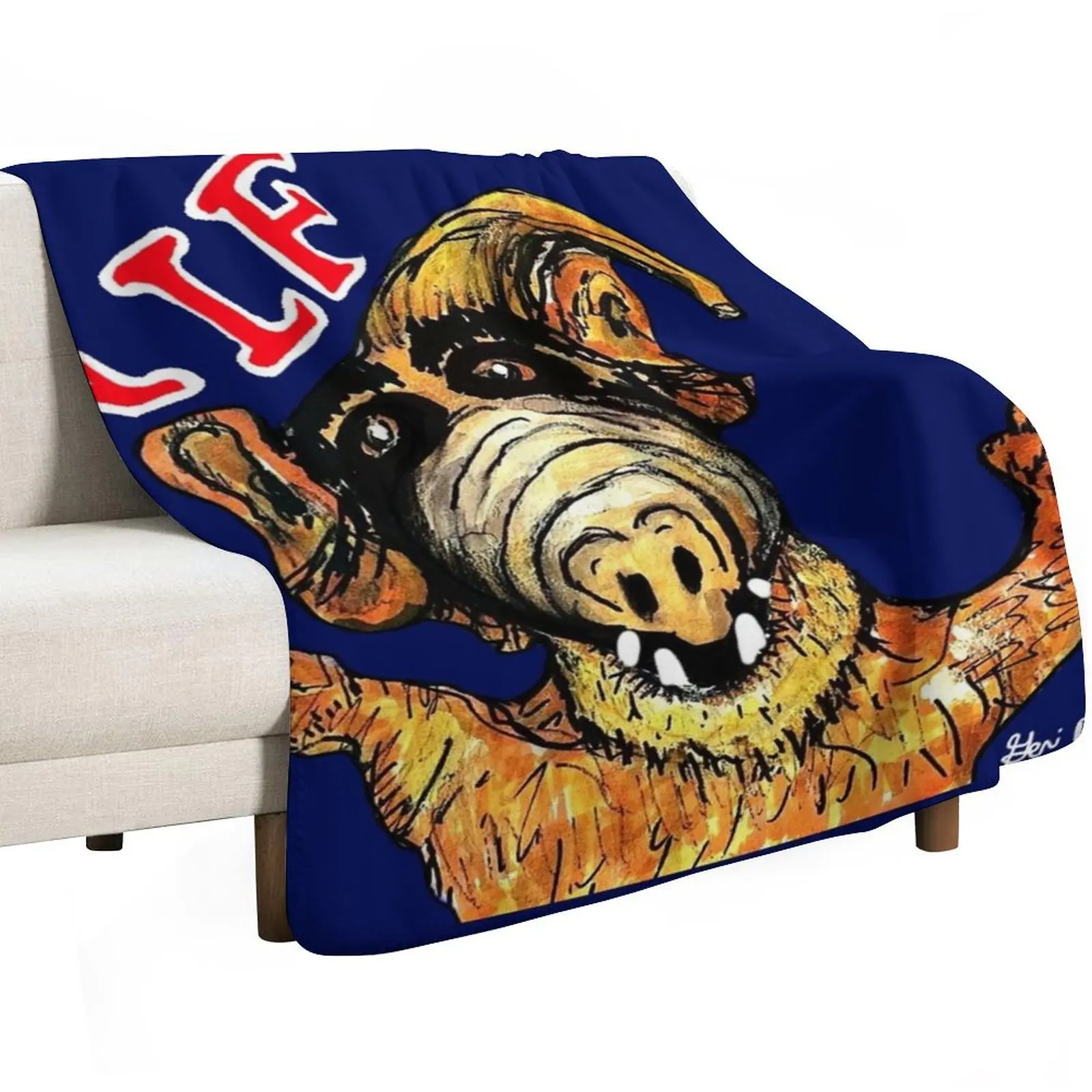 ALF (TV series) September 22, 1986, to March 24, 1990 Throw Blanket Soft Beds Plaid Hairys funny gift Blankets