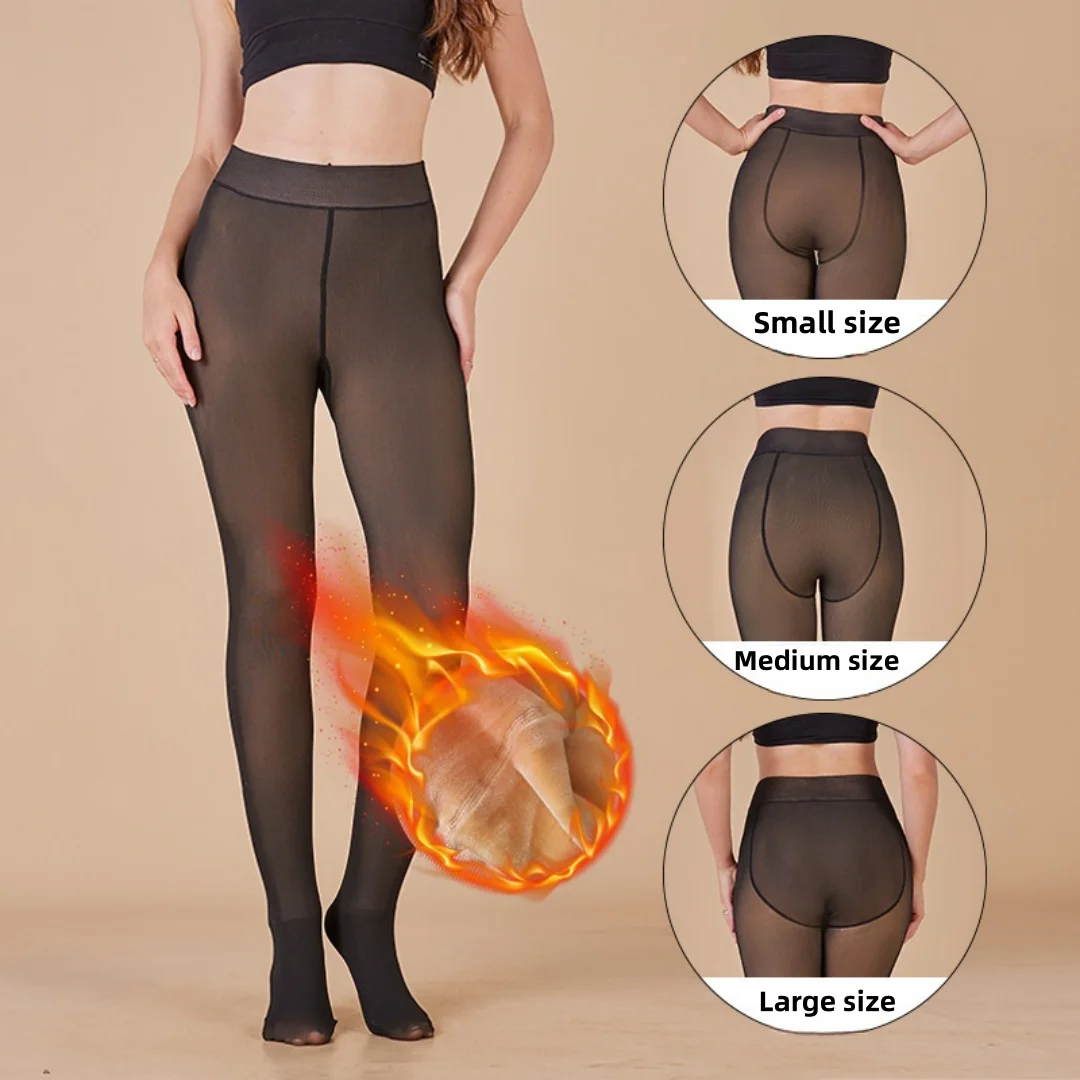 DOIAESKV Plus Size Warm Women Fleece Tight Autumn Winter Thick Pantyhose High Waist Female Stretchy Skinny Thermal Stocking