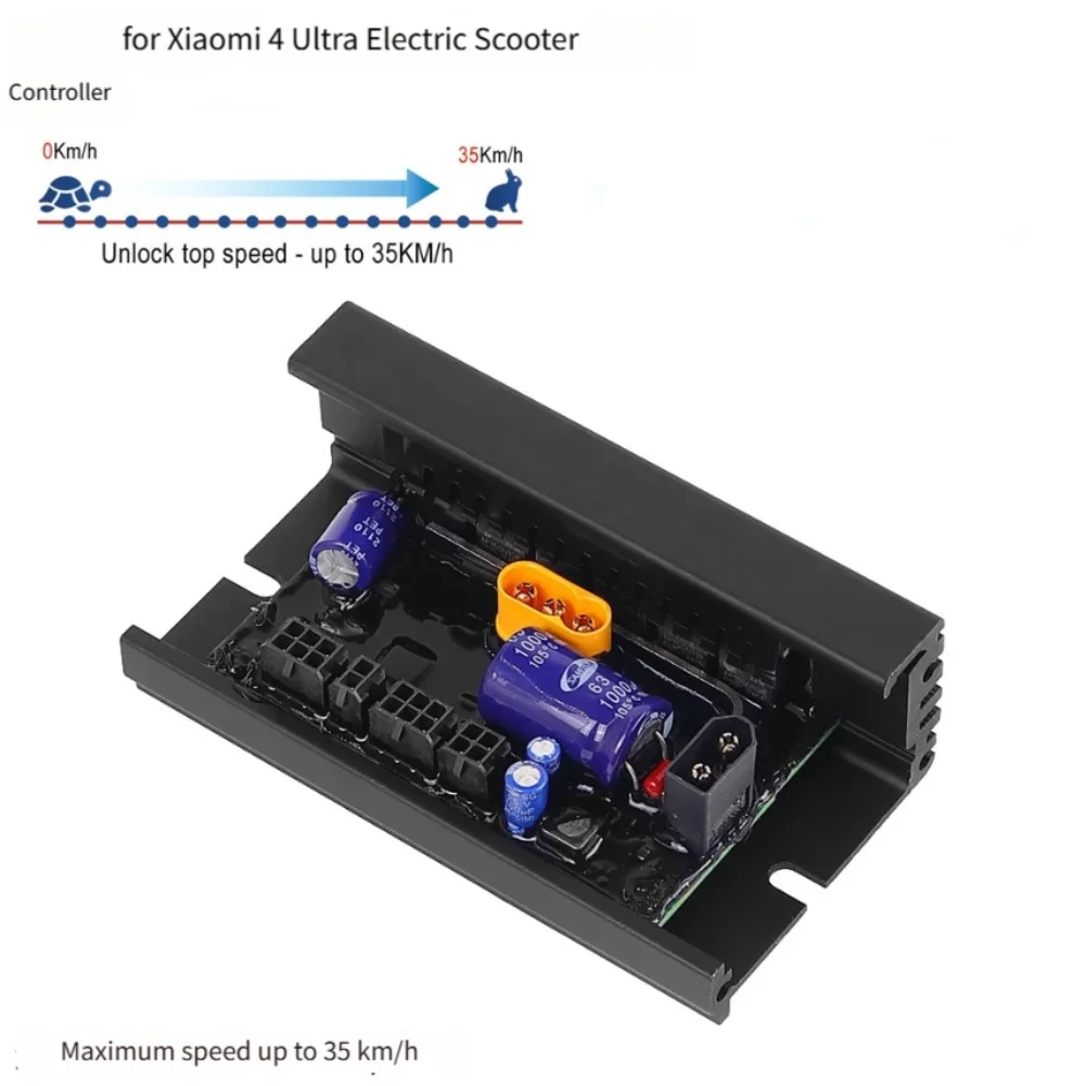 For Xiaomi 4 Ultra Scooter Controller Module for Accelerated Speed Up to 35km/h ABS Enclosure Black 11.1x6.3x3.6cm Dimensions