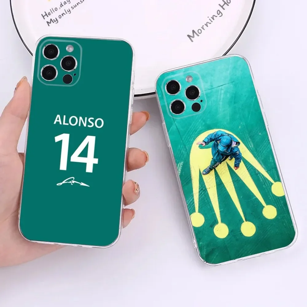 

F1 Racing 14 F-FernandoS A-Alonso Phone Case For iPhone 16,15,14,13,12,11 Plus,Pro,Max,XR,XS,X,Mini Transparent Silicone Soft