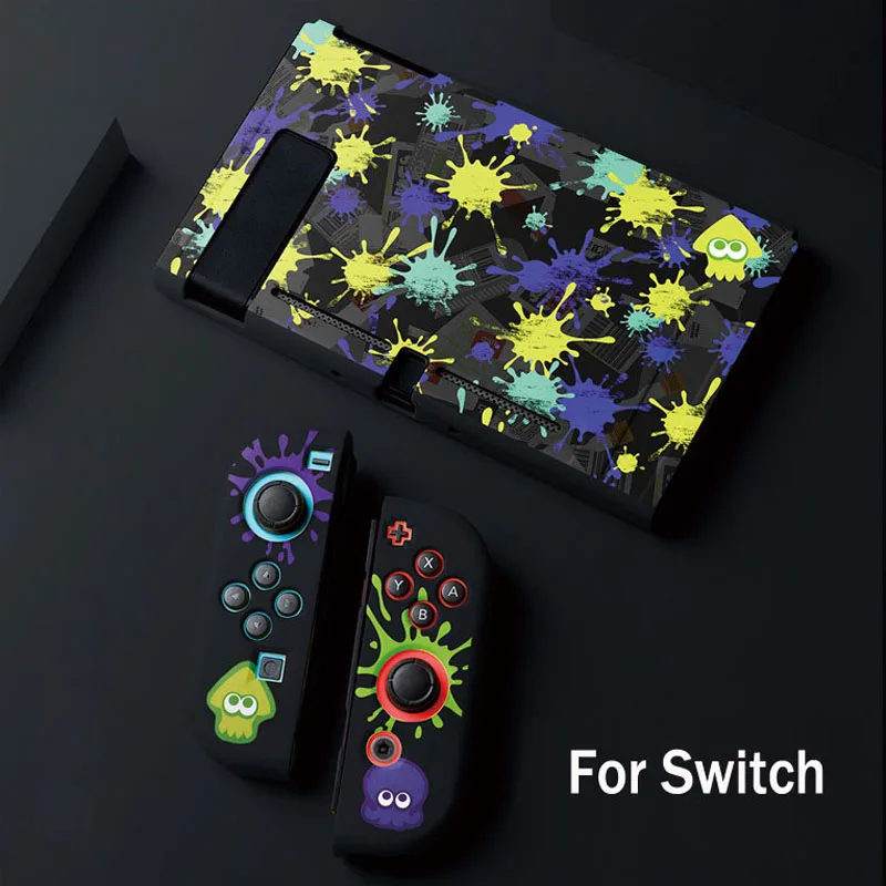 حافظة واقية من مادة البولي يوريثان اللين وحدة تحكم في الجلد لنينتندو سويتش Oled NS Joy-Con واقي كامل من الأمام والخلف