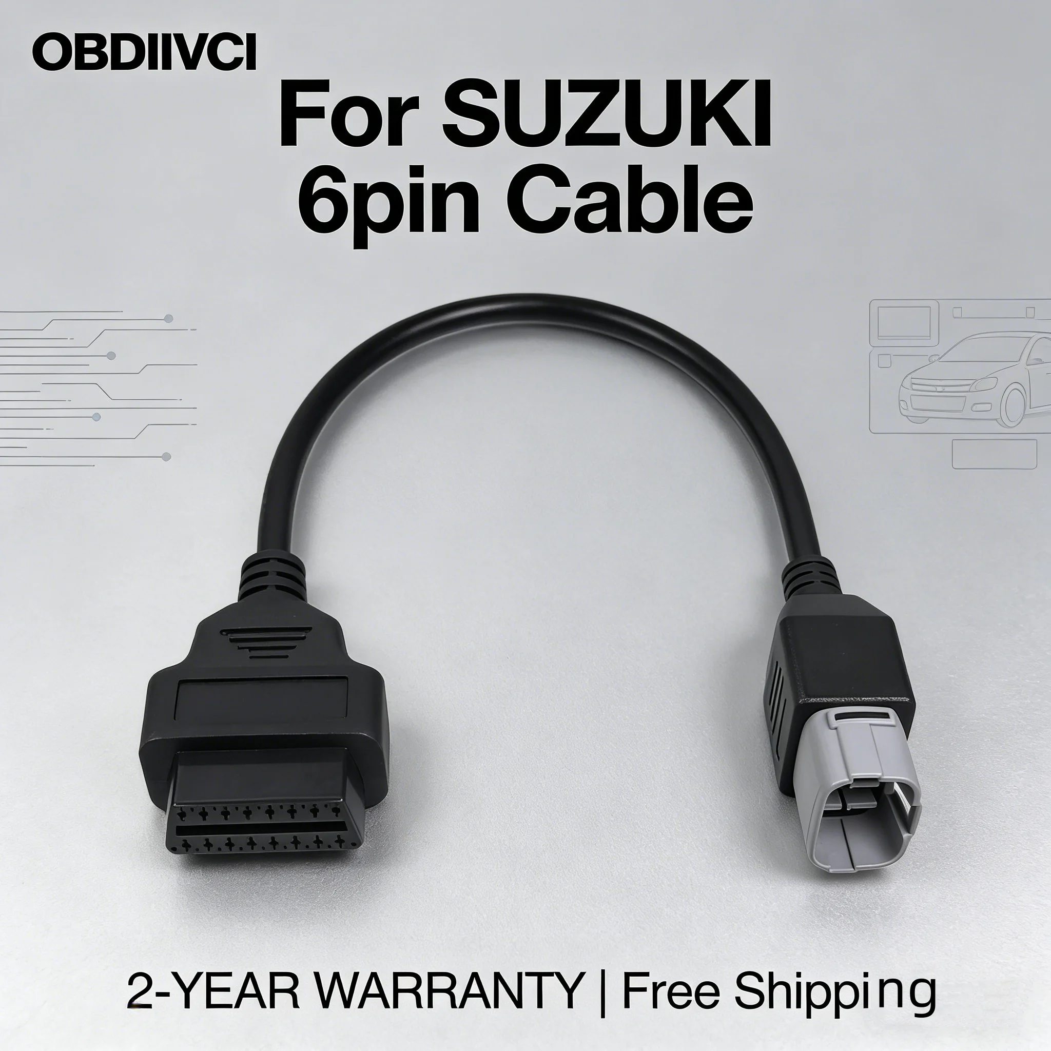 for Suzuki 6 Pin to 16 Pin OBD2 Cable Adapter Plug Cable Diagnostic Cable for Suzuki GSX‑R 1000/1000R/125 OBD Motorcycle Cable