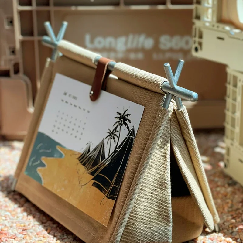 Customized Today Camping 2023 Calendar Original Handmade Creative Prints Decoration Tent Calendar Stand New Year Gift