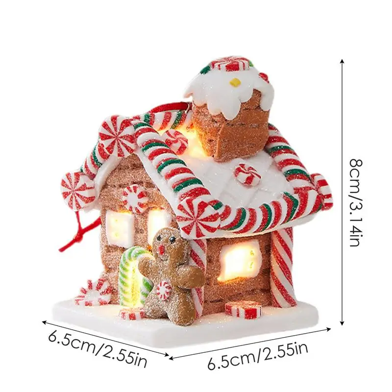 Christmas Gingerbread House Decor Lighted Gingerbread Christmas Tree Decor Soft Clay Fairy Tale Candy House For Door Handle