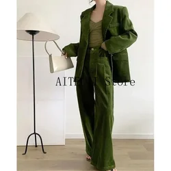 Women's Corduroy Suit Costumes Ladies Suit 2 Pieces New Two Piece Set Two Pieces Elegant Woman Suits Autumn Women's Clothes Sets