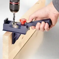 Multi-Functional Dowel Drill Guide Handheld Woodworking Dowel Jig Kit Metal Sleeve with Wood Dowel Pins Drill Bit Dowel Joints