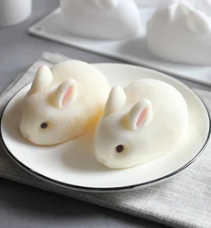 3D Rabbit Soap Mold Silicone Mould DIY Candle Mold Cute Cake Pudding Molds Cake Chocolate Dessert Mould Candle Making Supplies