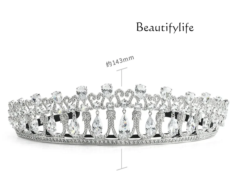 Bridal crown with diamonds temperament high-end banquet wedding gift design headdress