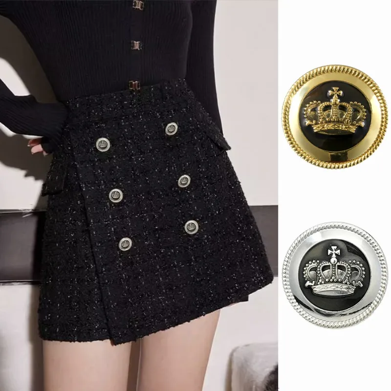 

10pcs High-grade Retro British Crown Pattern Metal Buttons Suit Shirt Jumper Cardigan College Style Decorative Buttons