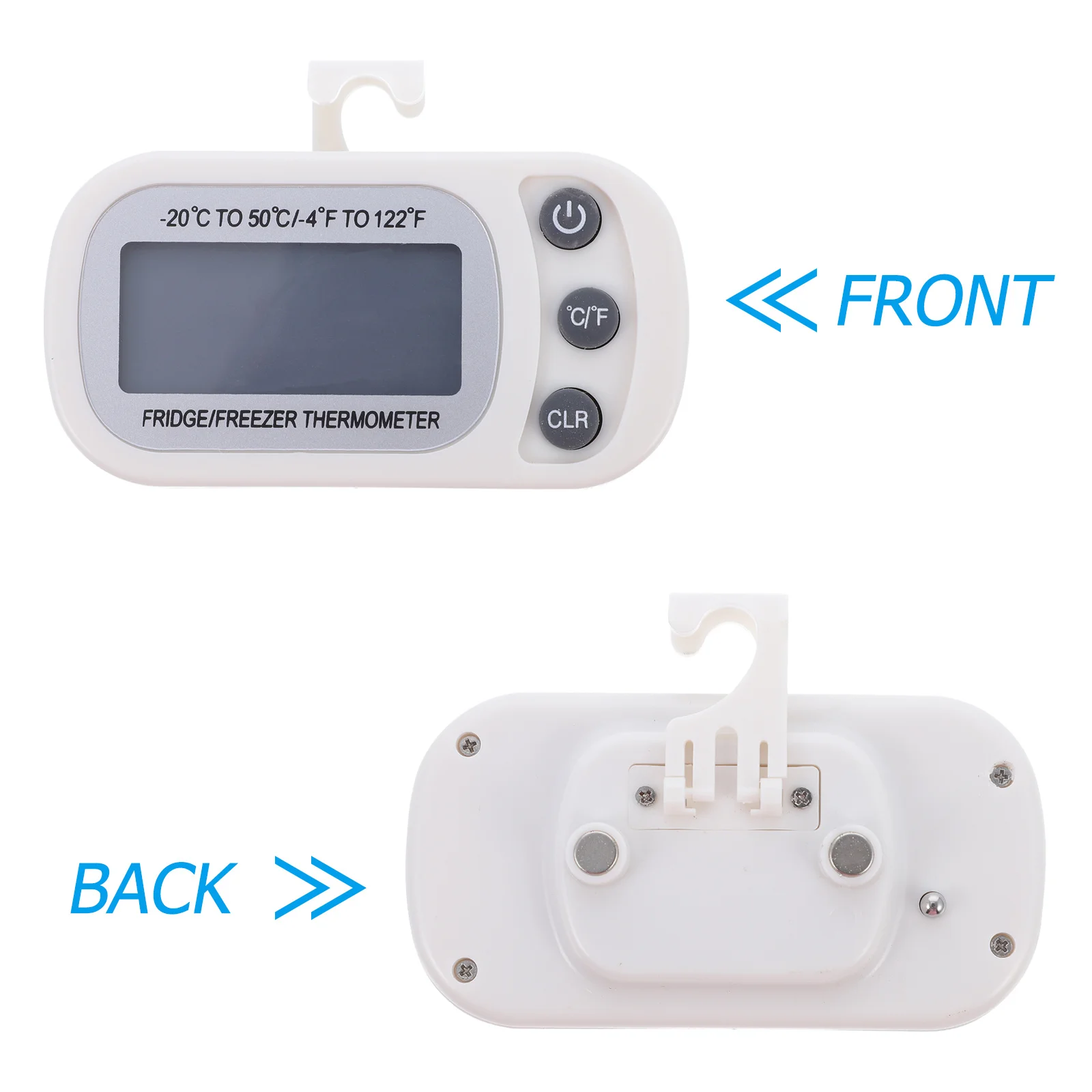 

2Pcs Digital Fridge Thermometer with Large LCD Display Magnetic Back Indoor Thermometer for Refrigerator Freezer Room