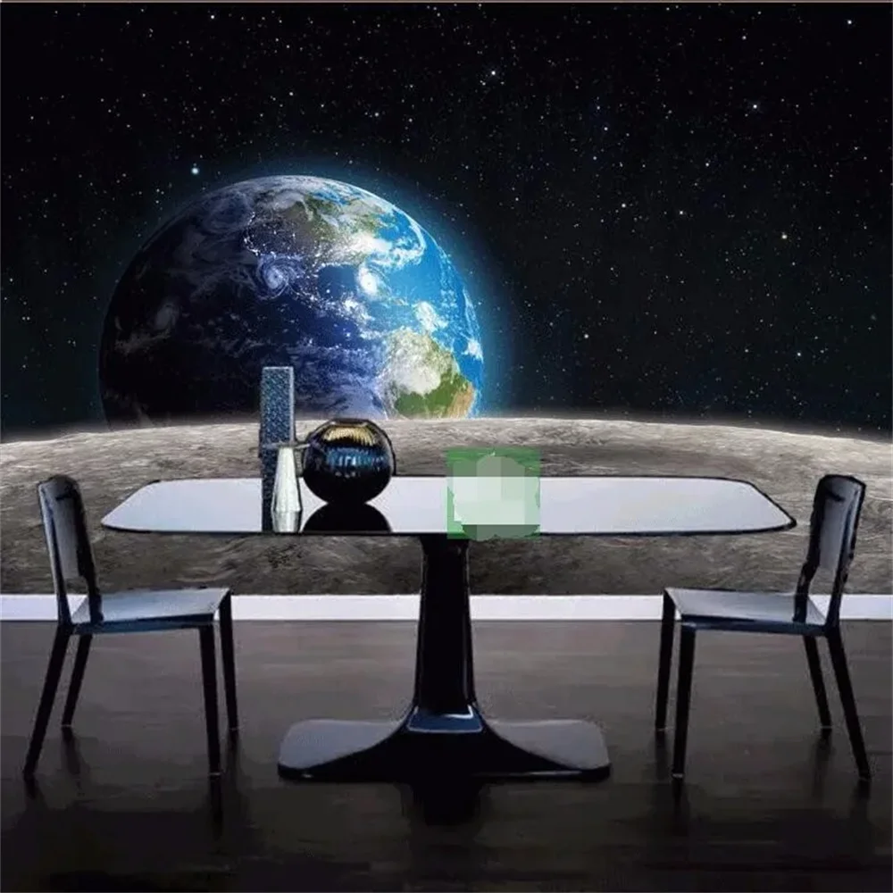 

Star Earth wallpaper papel de parede 3D universe Moon made wallpapers for living room restaurant TV backdrop mural wall paper