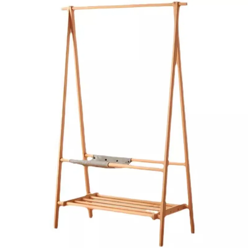 

Nordic cherry wood solid wood hanger creative log coat rack floor bedroom multi-functional small storage manufacturer