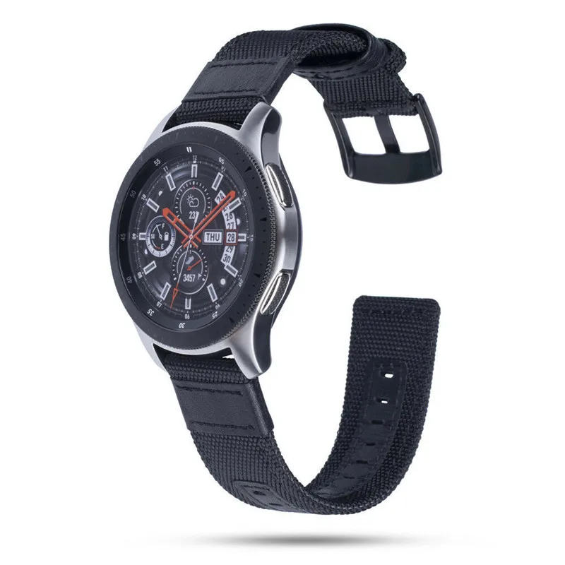 For Galaxy Watch 46mm Band 22mm Premium Nylon With Leather Strap For Samsung Gear S3 Frontier/Classic Smartwatch Wrist Bands