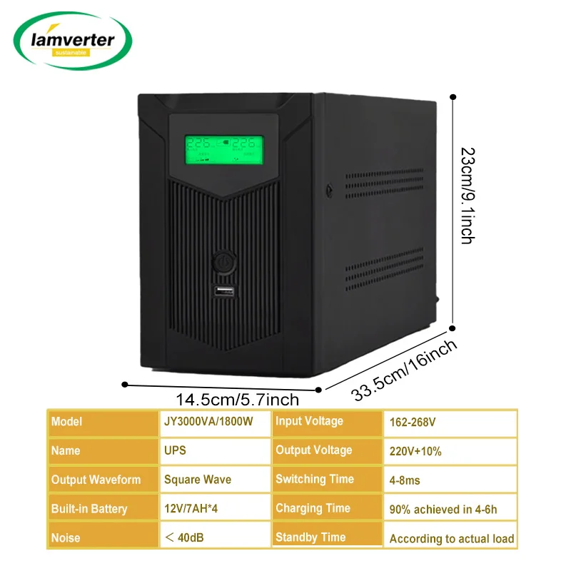 hot sale high frequency single phase 1800W online standby ups uninterrupted power supply for computer